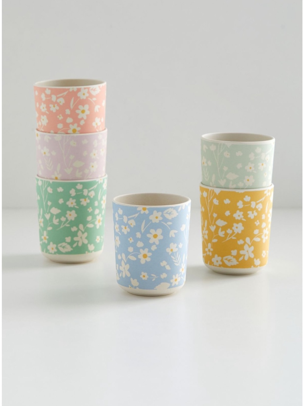 Set of 6 - Urban Outfitters Meri Meri Floral Reusable Bamboo Cups